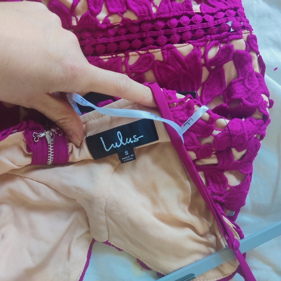 Lulus Giovanni Magenta Lace Sleeveless Sheath - Picture 5 of 5